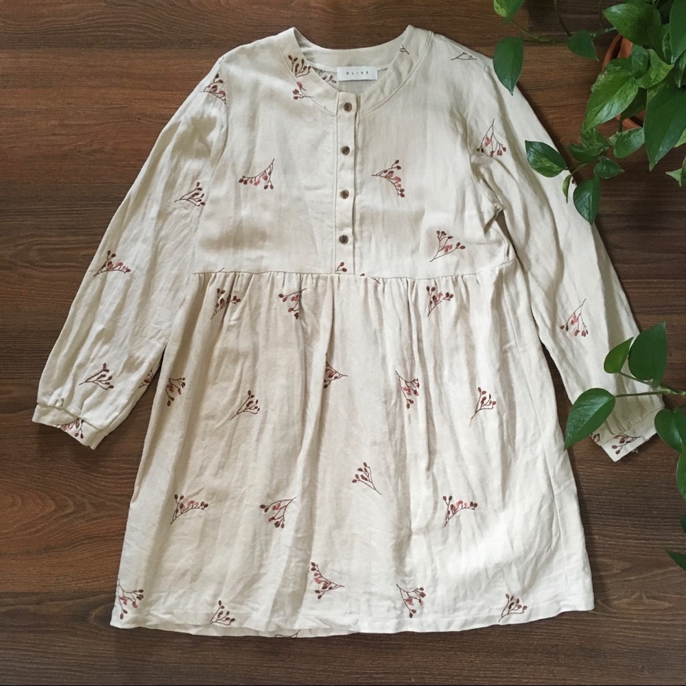 Olive Clothing Autumn Flower Babydoll Dress